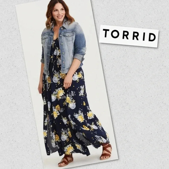 Torrid Distressed Denim Jean Jacket - Picture 1 of 8